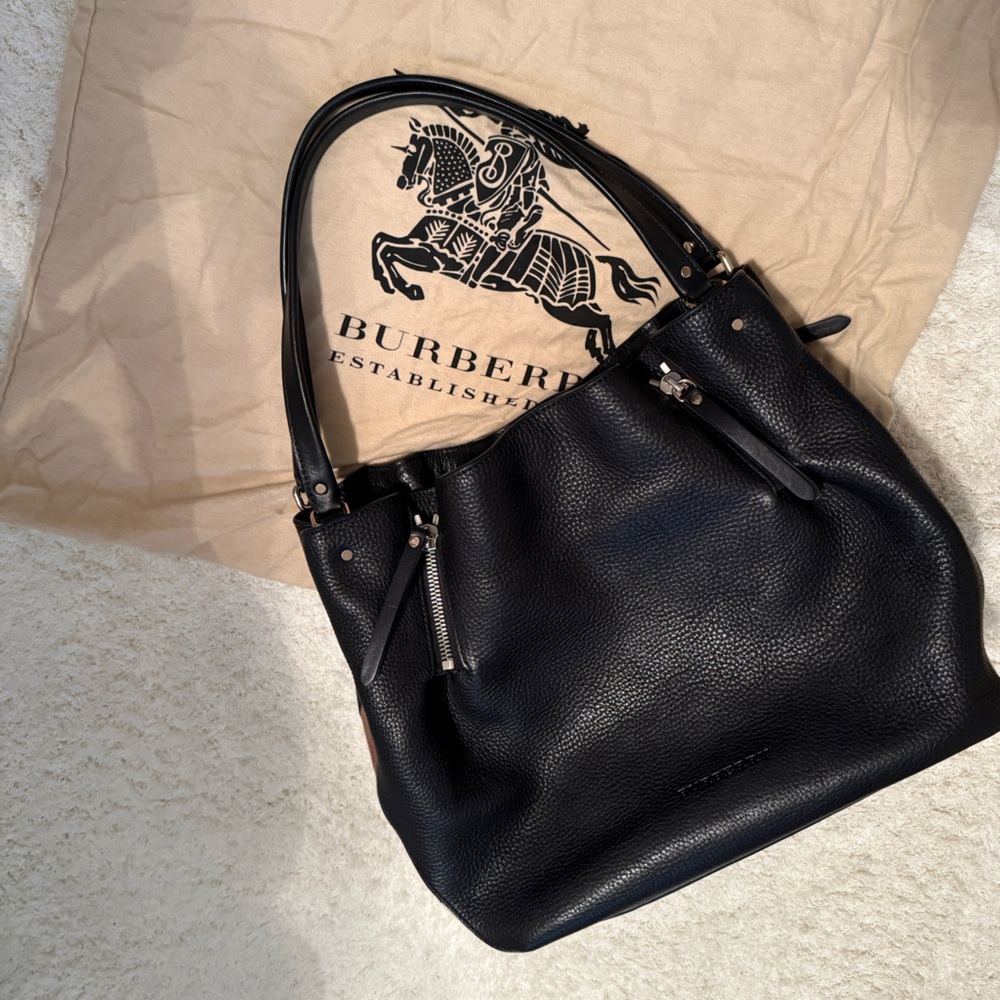 Burberry Maidstone Medium Tote Bag in Leather and House Check Canvas - Picture 3 of 12